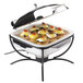 Vollrath 46133 6 Qt. Intrigue Square Induction Chafer with Porcelain Food Pan Main Thumbnail 4