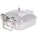 Vollrath 46133 6 Qt. Intrigue Square Induction Chafer with Porcelain Food Pan Main Thumbnail 1
