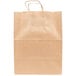 Duro Regal Natural Kraft Paper Shopping Bag with Handles 12" x 9" x 15 3/4" - 200/Bundle Main Thumbnail 3