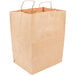 Duro Regal Natural Kraft Paper Shopping Bag with Handles 12" x 9" x 15 3/4" - 200/Bundle Main Thumbnail 2