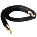 A black velvet rope with brass ends.