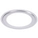 A silver circular adapter ring with a white background.