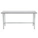 Advance Tabco TGLG-366 36" x 72" 14 Gauge Open Base Stainless Steel Commercial Work Table Main Thumbnail 1