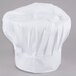 A close up of a white Chef Revival chef hat with an adjustable head band.