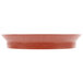 A red polypropylene bowl with a round base.