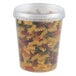 A clear plastic deli container filled with pasta.