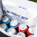 A cooler filled with soda cans with Polar Tech Re-Freez-R-Brix foam freeze packs inside.