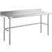 Regency 24" x 72" 16-Gauge 304 Stainless Steel Commercial Open Base Work Table with 4" Backsplash Main Thumbnail 3