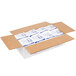 A white and blue cardboard box filled with white Polar Tech Re-Freez-R-Brix freeze packs.