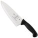 A Mercer Culinary Millennia Wide Chef Knife with a black handle.