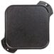 A Lodge black square cast iron griddle and grill pan with a handle.