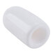 A close-up of a white plastic tube with a small hole in it.