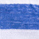 A close up of a blue and white striped Oxford pool towel.