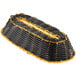 A black and yellow woven Thunder Group cracker basket.