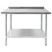Advance Tabco FLAG-304-X 30" x 48" 16 Gauge Stainless Steel Work Table with 1 1/2" Backsplash and Galvanized Undershelf Main Thumbnail 1