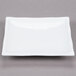 CAC BAP-6 Bamboo Pattern 6" x 6" Bright White Square Porcelain Plate - 36/Case Main Thumbnail 2