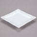 CAC BAP-6 Bamboo Pattern 6" x 6" Bright White Square Porcelain Plate - 36/Case Main Thumbnail 3
