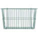 A Metroseal wire basket with a green handle on a white background.