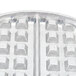 A close up of a Nemco waffle iron top grid with squares.