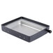 A rectangular black and silver metal lid with handles for a Nemco countertop rethermalizer.