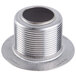 A stainless steel Nemco Spadewell drain with gasket and flange nut.