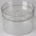 A clear plastic Robot Coupe cutter bowl with a lid.