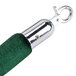 A green Aarco stanchion rope with chrome ends.