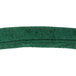 A green stanchion rope with brass ends on a white background.