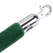 A green metal rope with chrome ends.