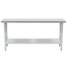 Advance Tabco GLG-246 24" x 72" 14 Gauge Stainless Steel Work Table with Galvanized Undershelf Main Thumbnail 2