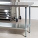 Advance Tabco GLG-246 24" x 72" 14 Gauge Stainless Steel Work Table with Galvanized Undershelf Main Thumbnail 1
