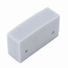 A white rectangular plastic piece with two holes.