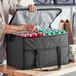 Choice Black Large Insulated Nylon Cooler Bag with Brick Cold Packs (Holds 72 Cans) Main Thumbnail 1
