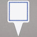 Square Write On Deli Sign Spear with Blue Checkered Border - 25/Pack Main Thumbnail 1