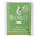 A green and white box of Bromley Green Tea Bags with white text.