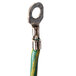 A close-up of a Waring replacement lead assembly cable with a green and yellow wire and metal hook.