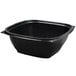 A package of 63 black plastic Dart catering bowls with lids.