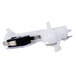 The white plastic Waring actuator switch with black and silver parts.