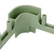 A light green plastic extender for Vollrath Signature glass racks with two open ends.