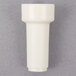 A white plastic tube with a small hole.