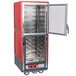 Metro C539-HLDC-U C5 3 Series Insulated Low Wattage Full Size Hot Holding Cabinet with Universal Wire Slides and Clear Dutch Doors - Red Main Thumbnail 3