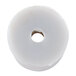 A white round plastic ring with a hole in the middle.