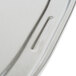 A close-up of a stainless steel Waring drip pan.
