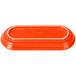 An orange rectangular Fiesta bread tray with a white border.