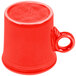 A Fiesta Poppy china mug with a handle on a white background.