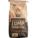 A brown Backyard Pro bag of lump charcoal with black and white text on a white background.