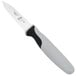 A Mercer Culinary Millennia 3" Serrated Edge Paring Knife with a black handle.