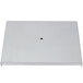 A white rectangular metal plate with a black hole in the middle.