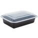 Pactiv Newspring NC888B 38 oz. Black 6" x 8 1/2" x 2" VERSAtainer Rectangular Microwavable Container with Lid - 150/Case Main Thumbnail 3