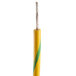 A yellow and green electrical cable with a green stripe.